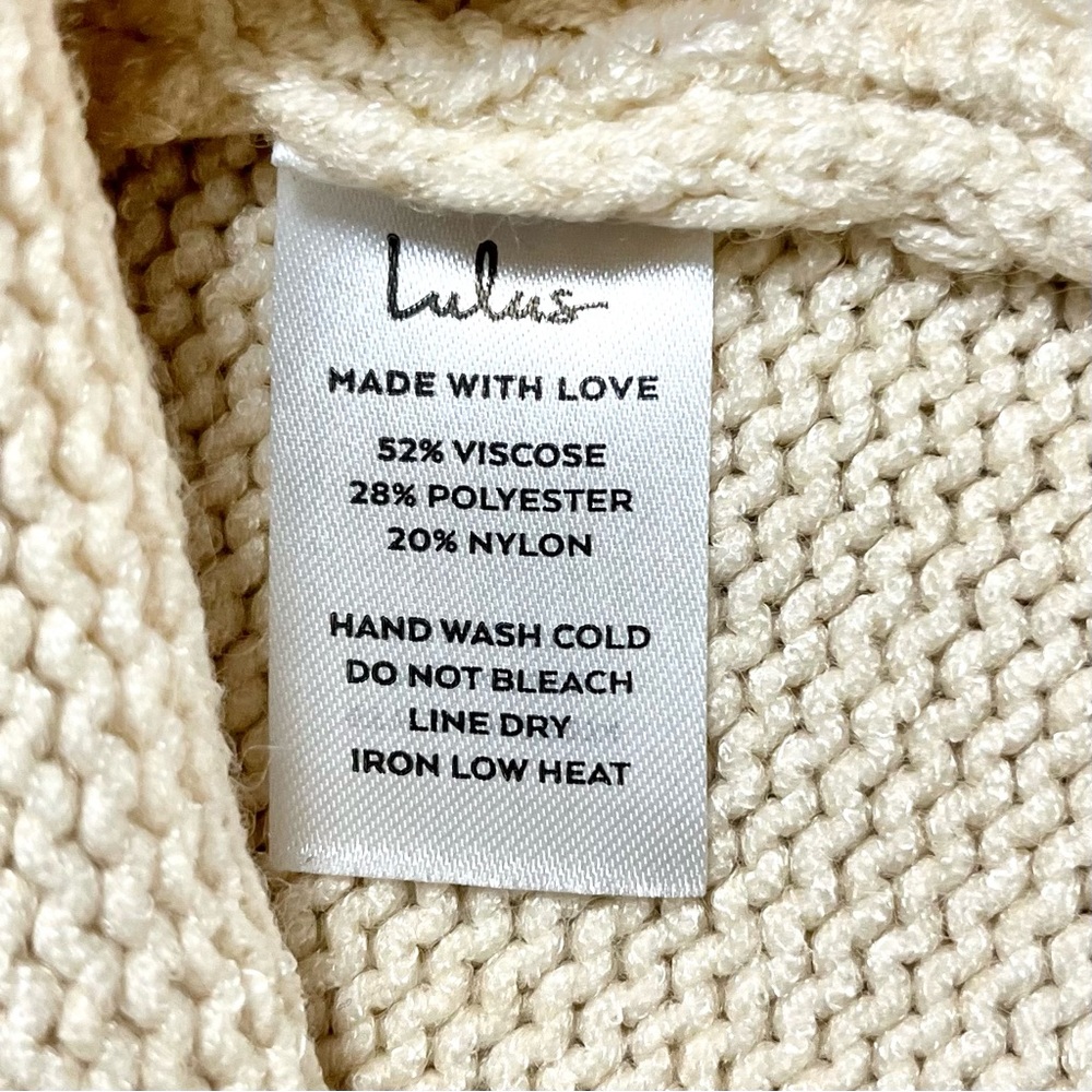 Lulus Warmer Love Cable Knit Midi Dress in Ivory Small - Picture 9 of 10